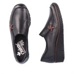 Black wedge heel loafer 53783-00
