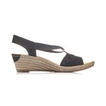 Black wedge heel sandal 624H6-00