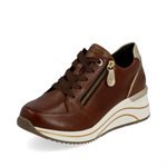 Brown wedge heel laced shoe D0T03-26