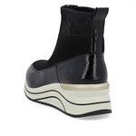 Black wedge heel ankle boot D0T71-01