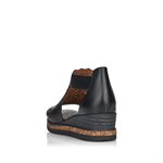 Black wedge heel sandal D3056-01