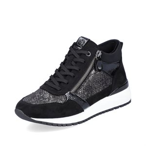 Black / Silver laced Shoe R3771-02