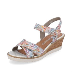 White / multi wedge heel sandal R6252-90