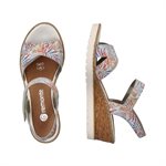 White / multi wedge heel sandal R6252-90
