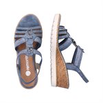 Sandale bleue à talon compensé D6264-12