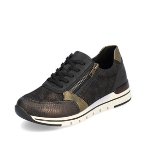 Brown / mettalic laced shoe R6700-90
