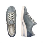 Blue wedge heel laced shoe R7216-12