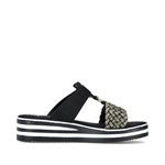 Black Wedge Heel Slipper Sandal V02P8-00