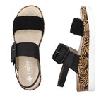 Black wedge heel sandal V3950-00
